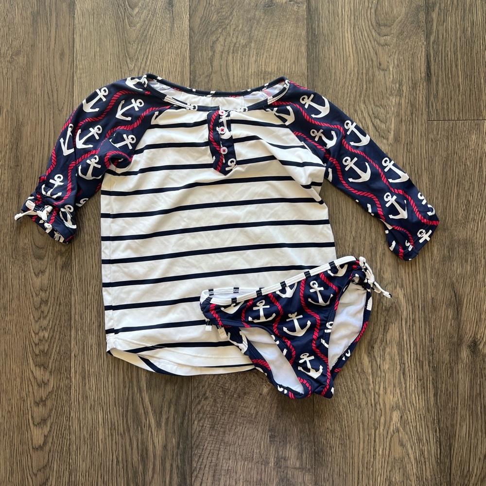 Hatley Rash Guard Swim Top and Bikini Bottoms Swimsuit